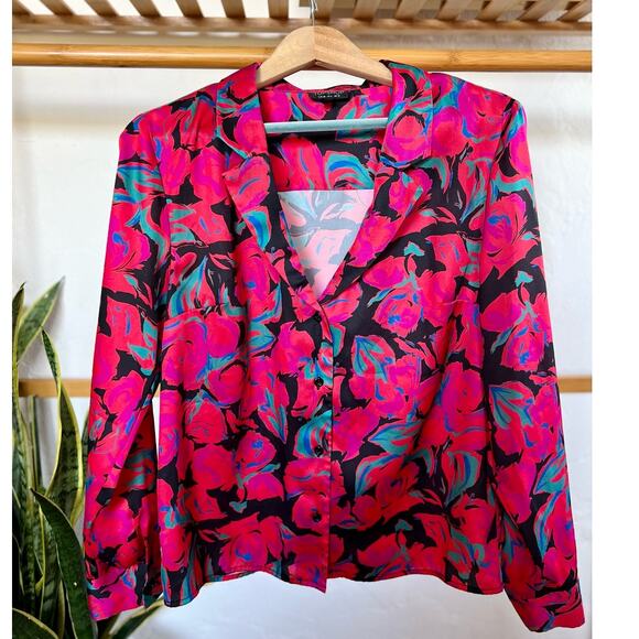 Topshop Floral Print Pyjama Shirt - Picture 1 of 9